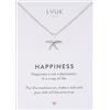 LUUK LIFESTYLE Collana con ciondolo stella marina e acciaio inossidabile (50cm), con carta HAPPINESS, gioielli moderno, portafortuna, idea regali donna, lei, compleanno, mare, argento