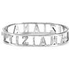 Flowers Bracciale Rigido Acciaio con Nome e Zirconcini Sacchettino in Tessuto Scritta ricoperta di Strass Brillantissimi. Bracciale Manetta Donna Chiusura a Molla. Idea Regalo (Tiziana)