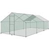 UISEBRT Pollaio per Esterni Piccoli - con Tetto in PE, Gabbia per Polli da Esterno in Acciaio Zincato per Pollame, Pollai, Conigli (3x6x2m)