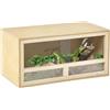 PawHut Terrario per Rettili in Legno, Teca per Rettili con Porte in Vetro Scorrevoli e Pannelli in Rete, Rettilario Multiuso, 60x29.5x29.5 cm, per Lucertole, Camaleonte, Serpente