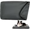 DUJUIKE Coprimaterasso di ricambio impermeabile per cani, coprimaterasso per animali domestici, coprimaterasso per cani lavabile e sfoderabile, copricuccia con cerniera (Nero, L(102 x 69 x 10cm))