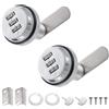 PATIKIL 2Pz Lucchetto a Combinazione 1-1/8 Serrature Armadietti Argento | per Cassetti Legno 0.6-1, Serrature Armadietti Cilindro, Combinazione Password, per Cassettiere Posta, Cromato
