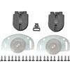 inferramenta Kit Sistema Scorrevole per Ante Sovrapposte Binario Incluso | 4 Carrelli Inferiori e 4 Pattini Superiori | Meccanismo di Scorrimento Fluido e Silenzioso | Varie Misure (Kit Accessori Per 1 Anta 25KG)