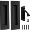 Malimali Set di maniglie per porte scorrevoli e bordi, 150 mm, in acciaio inox, da incasso, maniglie per porta a scomparsa, armadio, porta fienile (nero opaco)