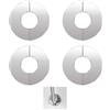 TTQiAnJ 4 Pezzi Rosetta di Copertura Divisa,Acciaio Inossidabile Coperchio Autoadesivo del Rubinetto,per Rubinetti,Tubi Termici,Diametro Interno foro 42mm,Argento