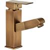 Gyx Rubinetto Bagno Lavabo Con Doccetta Estraibile Monocomando Ottone Rubinetto Bagno, Regolazione A Caldo E Freddo, Per Miscelatore Lavabo E Rubinetti Per Bidet, Valvola In Ceramica, Stile Antico