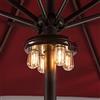 Nora·Gift Luce per ombrellone da patio con lampadine LED Edison, funzionamento a batteria, senza fili, con 2 modalità di illuminazione per giardino, patio, cortile, campeggio o barbecue, marrone