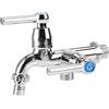 LiebeWH Rubinetto G1/2 a Parete per Acqua Fredda - Lavabo con Doppia Bocca e Maniglia per Lavandino e Lavatrice