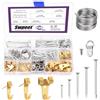 Swpeet Kit da 239 pezzi, strumenti per appendere cornici, inclusi ganci dorati per appendere quadri, anello a D, chiodi per appendere immagini, filo, vite autofilettante, per decorazione murale in