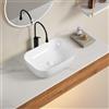 Kiamami Valentina - Lavabo da appoggio rettangolare con angoli smussati bianco
