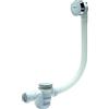Wirquin 30718683 - Set completo di scarico per vasca da bagno, L700 mm, con sifone Ø40, coperchio e coperchio troppo pieno, bianco e cromato