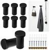 MHYMX Pomelli Appendiabiti, 8 Pezzi Ganci Appendiabiti Nero Ganci Appendi Accappatoio Bagno 35 mm Appendiabiti da Parete Singolo Ganci Muro in Acciaio Inox Rotondi per Bagno Cucina Soggiorno