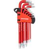 DAKCOS Set di 9 Cacciaviti Torx con Impugnatura Angolata e Punta Perforata, per Viti Torx Interne, T10-T50, CR-V