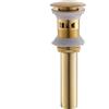 FQYEP Piletta Lavabo Bagno Scarico Universale Lavabo Bagno Piletta Salterello in Ottone per Lavabo Bagno Piletta Bidet Click Clack Oro Spazzolato