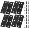 Anstore 4 cerniere nere pieghevoli, 75 × 50 x 1,2 mm, in acciaio inox, per porte, finestre, armadi, con 48 viti, 16 x 3,5 mm