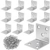 YFLeomry 12 connettori angolari in acciaio inox, 40 x 40 mm, angolo in metallo a 90 gradi, in acciaio inox per costruzione di mobili e scaffali, connettori per legno fai da te