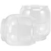Homoyoyo 2 Pezzi Paralumi in Vetro per Lampada a Olio e Lampada a Cherosene, Copertura Trasparente Rotonda Vintage, Semplice Design per Decorazione Casa e Uso Quotidiano