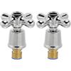INOOMP Manopola per Rubinetto a Croce, Ricambio Caldo e Freddo 1/2 Pollice, Stile Vittoriano Vintage, Ottone e Acciaio Inox per Bagno e Cucina