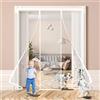 Bestes Zanzariera con Magneti per Porte, 120x190cm Bianco Doppie porte Chiusura Automatica Rete Fine, Tenda Totalmente Magnetica, si Chiude da Sola Traspirante Tenda per Balcone Soggiorno