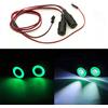 AXspeed Faro posteriore a 2 LED Angel Eyes & Demon Eyes da 13 mm per auto RC 1/10 (verde + bianco)