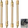 Xatgiouy 4 Kit Prolunga Valvola Pneumatici, Estensore Stelo Pneumatico 100mm Prolunghe in Ottone, Estensori Stelo Valvola Universali, Adattatori Pneumatici Antiruggine, Compatibili con Auto Moto Biciclette