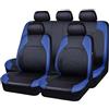 LiYaBaiHuo 9 Pezzi coprisedili Auto per MG ZS Hybrid+ Luxury (2024 2025), Traspirante Cuscino Pelle Set Coprisedili Protezione Interno Accessori,D/Blue