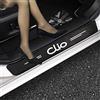RIDGOEL 4 Pezzi Adesivi per Battitacco per Renault Clio 2 3 4 5 MK2 MK3 MK4 Adesivo per Battitacco in Fibra di Carbonio Protezioni Per Davanzali Per Porte Auto White