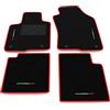 Somer Car Kit Tappetini Auto compatibili con Lancia Ypsilon Hybrid 2020-2024 | Set Tappeti in Moquette, Bandiera Italia, bordo rosso, Tappeto auto su misura