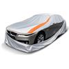FJWDSC Completamente Chiuso Telo Copriauto Impermeabile per 385-415cm | Protezione Antivento, Antipolvere e UV a 360°, Tessuto Oxford 420D con Strisce Riflettenti, per Berlina Hatchback
