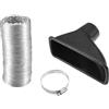 INFINAUTO Condotto di aspirazione dell'aria Paraurti anteriore Car Square | con tubo flessibile estensibile e fascia per tubo, plastica alluminio, nero, 1 set