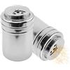 FINELYCR 2 Pezzi Spargi Spezie in Metallo con Coperchio, Agitatore per Spezie in Acciaio Inossidabile, 8,5×5,3 cm Dispenser con Fori per Zucchero, per Condimento dei Piatti o Decorazione di Dolci