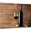 ALLboards Tagliere Coprifornelli in Vetro Universale VINO TAPPO SUGHERO LEGNO 30x40cm Protezione per Piani Cottura, Piano di Lavoro, in Vetro Temperato, Decorazione Cucina
