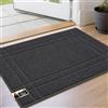 JSEI Tappeto Antisporco per Interni 50x 80 cm, Tappeto di Benvenuto Antiscivolo Lavabile in Lavatrice per Cani - per Ingresso, Porta d'Ingresso e Corridoio, Grigio Scuro