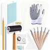 Keadic Kit di 24 blocchi di gomma per intagliare i timbri, viene fornito con blocco per timbri, rullo per inchiostro, 6 strumenti per intagliare, carte da lucido, matita e vassoio di miscelazione