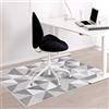 ZOKBOM Tappetino per sedia da ufficio per pavimenti in legno, 120 x 90 cm, antiscivolo, per pavimenti in legno duro e piastrelle, rettangolare, per sedie a rotelle, tappetino da scrivania (triangolo grigio