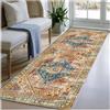 BORKOY Tappeto Runner Corridoio Extra Lungo 2 metri, Tappeto Cucina Vintage multicolore a Pelo Corto, Passatoia Lavabile con Fondo Antiscivolo, Tappeto per Salotto Ingresso Lavanderia70x200cm