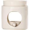 FytStycale Bruciatore di Oli Essenziali Portacandele per Aromaterapia Diffusore a Candela Scaldacera Oggetto Decorativo con Superficie Liscia Doppia Funzione Ada, Beige