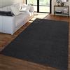 TT Home Tappeto Salotto Moderno, Camera da Letto, Pelo Corto, Lavabile, Monocolore Pastello, Facile da Pulire, Colore: Grigio Nero, Dimensione:120x170 cm