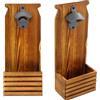 QINGZY Apribottiglie, da Parete o da Appoggio, Cavatappi Vino in Legno con Contenitore di Raccolta, Professionale, Apribottiglie Birra, Regalo Uomo per Casa Nuova Compleanno, 12x7,4x30cm