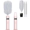 RTBXCOND 3 in 1 Spolverino Elettrico aspirapolvere auto, Spolverino Elettrico Ricaricabile 360° Rauotabile Duster Spazzole per Pulire con prolunghe per casa, ufficio, Auto (Rosa)
