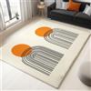 Generic Tappeto Salotto Moderno in Flanella 140 x 200 cm Archi Lineari Tappeto Lavabile e Antiscivolo a Pelo Corto per Camera da Letto e Soggiorno - Morbido con Stampa 3D, Cachi