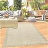 Teppich-Traum Tappeto soggiorno esterno giardino balcone patio resistente alle intemperie resistente al colore con motivo originale a tinta unita in beige, 240 x 340 cm