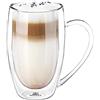 Wilmax England Wilmax WL-888741/a tazza a doppia parete, capacità 400 ml, vetro termico a doppia parete, (bicchieri d'acqua da 400 ml), tazze da caffè in vetro a doppia parete, tazze da caffè, tazze da tè
