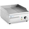Royal Catering Fry Top Elettrico Doppio Piastra Elettrica per Grigliare RCPG45-M (360 x 380 mm, Piastra liscia + rigata, 2000 W)