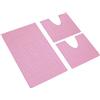 HomeLife - Set Tappeti Bagno 3 Pezzi Made in Italy, con: 1 Tappeto Bagno Assorbente (60X90) e 2 Tappetini Bagno (45X60). Tappeti Cotone Lavabili Lavatrice senza Antiscivolo, Tappeto Bagno Rosa