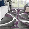 SRTJURFG Tappeto Salotto 120x160 cm Lavabile Antiscivolo Pelo Corto Tappeti Camera da Letto Corridoio Sala da Pranzo Moderno geometrico grigio viola