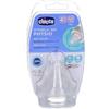 Chicco Tettarella Compatibile con Biberon Perfect 5, Benessere e Original Touch , 4+ Mesi, Anticolica, Tettarella Flusso Veloce, per i Bambini Più Grandi, in Silicone Soft Sense, Trasparente, 2 Pezzi