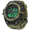 TEKMAGIC Orologio Militari Uomo Impermeabile 10 Atmosfere per Subacqueo e Nuoto con Sveglia, Cronometro, Cronografo, Timer, Doppio, Orario Calendario, Formato 12 o 24 Ore, Retroilluminazione