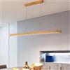 TAOEZXK Lampada a Sospensione LED tavolo da pranzo Dimmerabile Moderna lampadario sala da pranzo Con Telecomando, Design Lineare, Regolabile in Altezza,Per Soggiorno Kitchen Island Corridoio (Holz, 100cm)