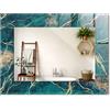 Generic Specchio per Muro 80x60 cm | Montaggio da Parete | Rettangolare | per Soggiorno e Sala da Pranzo | Effetto Cornice Decorato | con Bordo in Vetro - Marmo verde